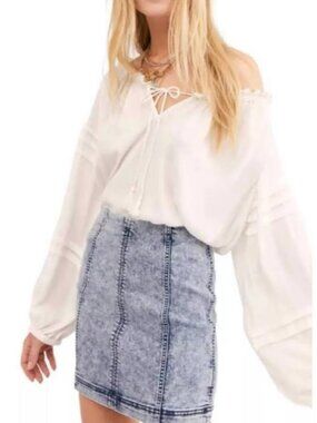 Free People Modern Femme Denim Mini Skirt Size 6
